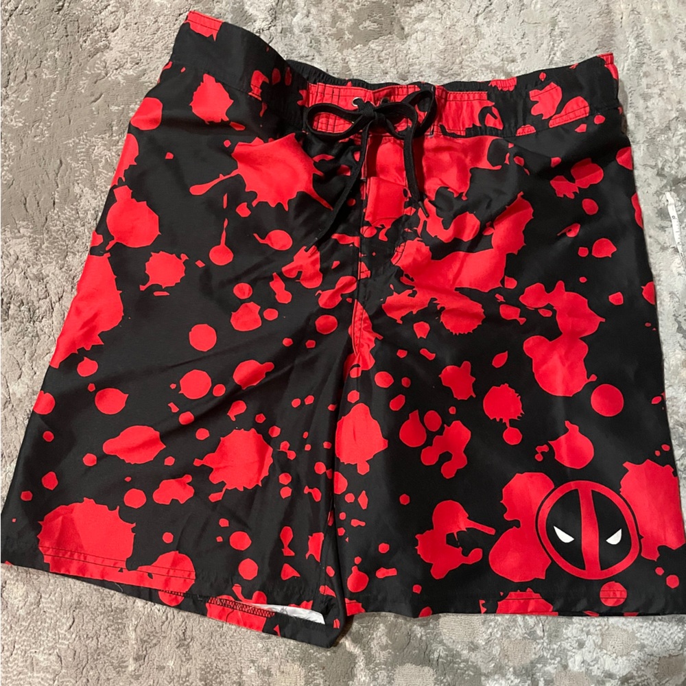 Men’s Marvel Red and Black Swimwear